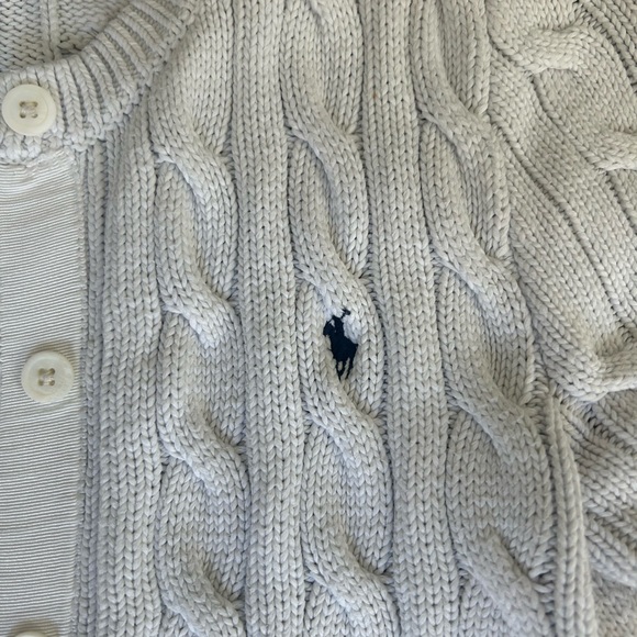 Polo Ralph Lauren White Cable Knit short sleeve Cardigan XS - Picture 6 of 8